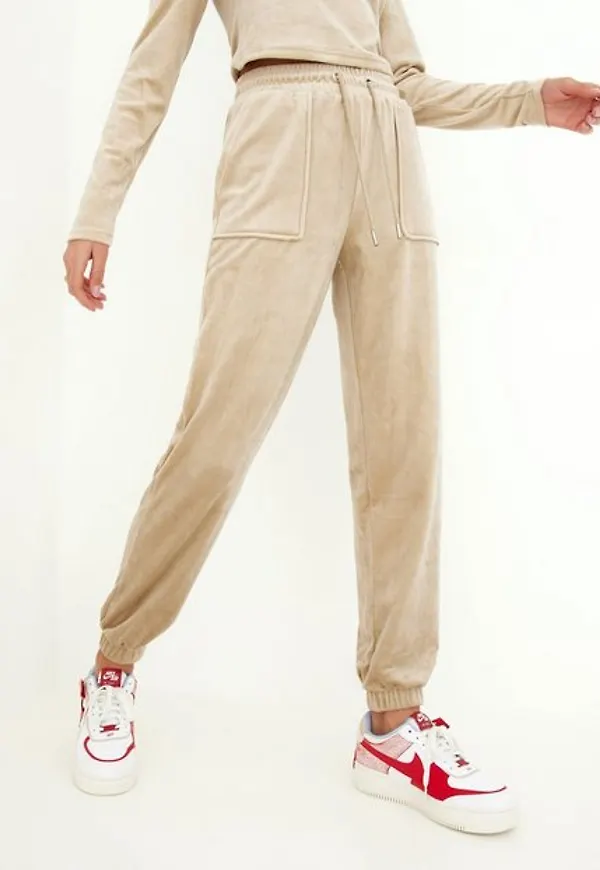 Only Onlrebel Velvet Cuff Pants Cc Swt Mjukisbyxor White Pepper