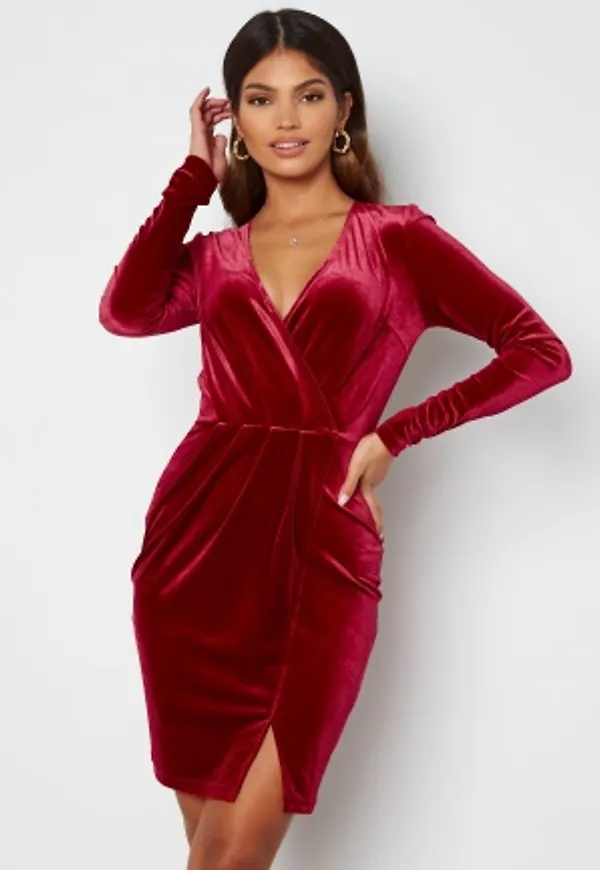 BUBBLEROOM Claria velvet dress Red M