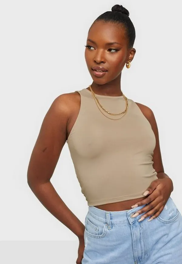 NLY Trend Be Mine Top Linnen Beige