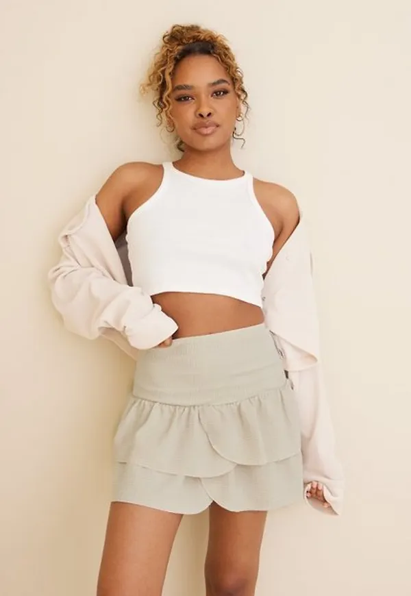 NLY Trend Cute Frill Skirt Kjolar Beige