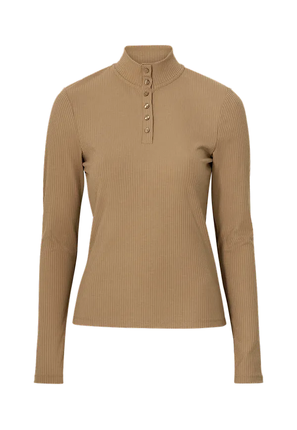 Vila - Topp viWonda High Neck L/S Top - Brun
