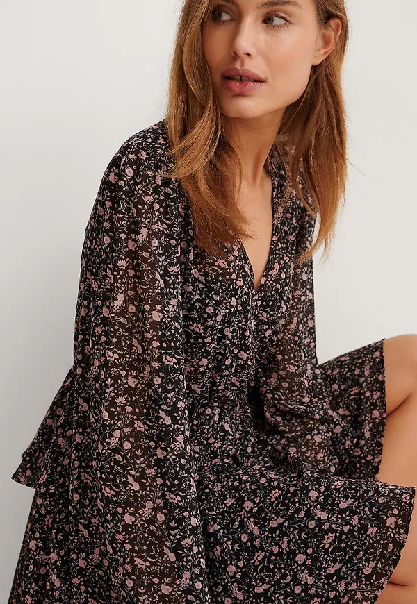 NA-KD Boho Volangklänning - Multicolor