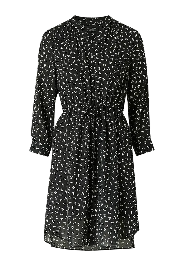 Selected FEMME - Klänning slfDamina 7/8 AOP Dress - Svart