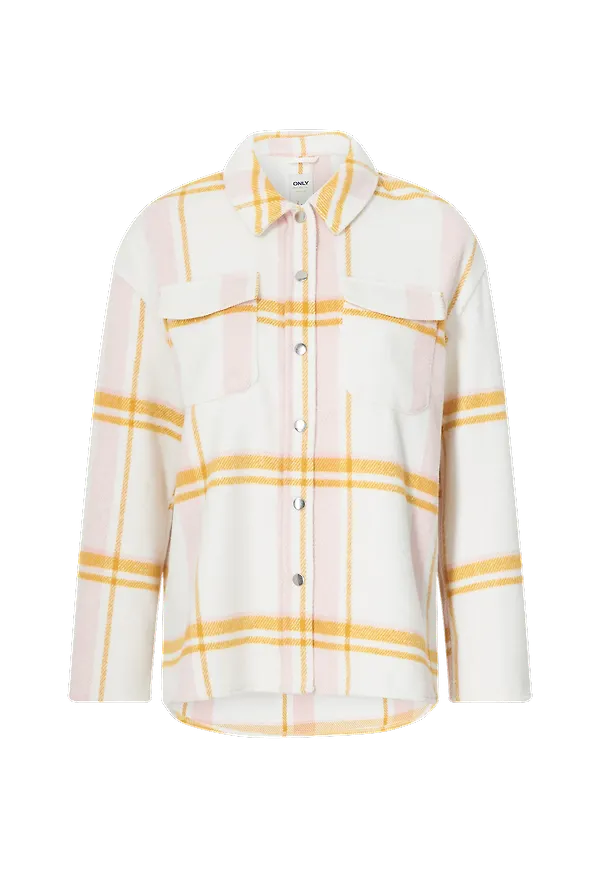 Only - Skjortjacka onlMaci L/S Check Shacket - Vit