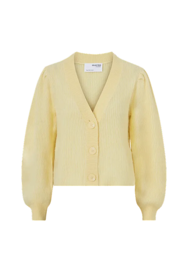 Selected FEMME - Cardigan slfLipa LS Knit Short Cardigan - Gul