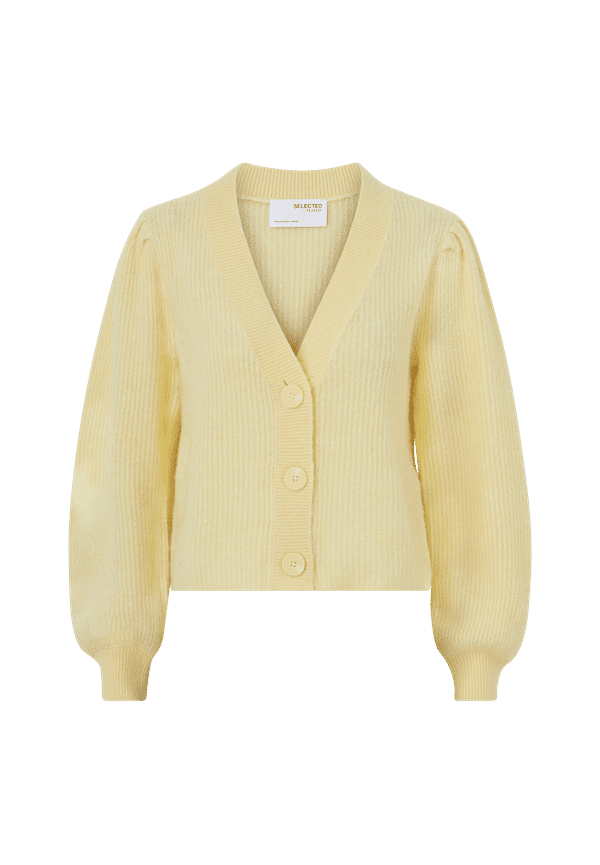 Selected FEMME - Cardigan slfLipa LS Knit Short Cardigan - Gul