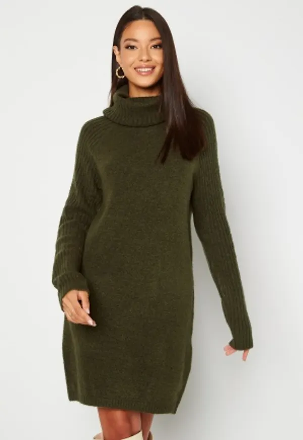 Object Collectors Item Nonsia rib L/S rollneck dress Forest Night M