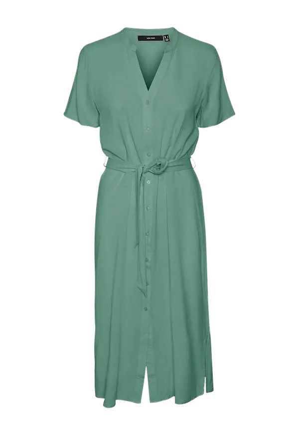Vero Moda - Klänning vmVica S/S Shirt Dress - Grön
