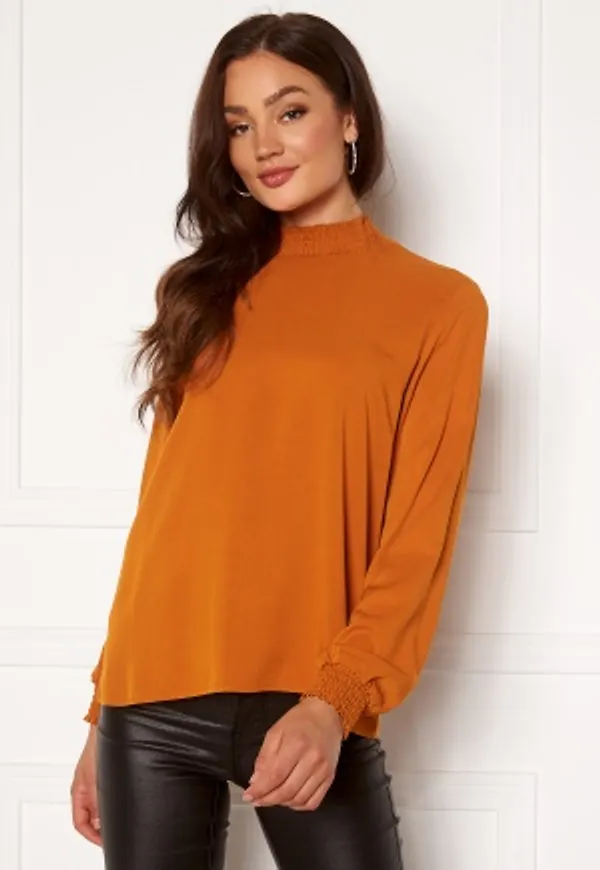 VILA Dania Smock L/S Top Pumpkin Spice 42