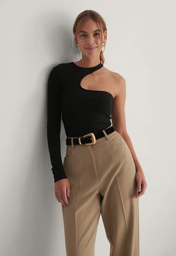 NA-KD Reborn Topp Med Utskurna Partier - Black