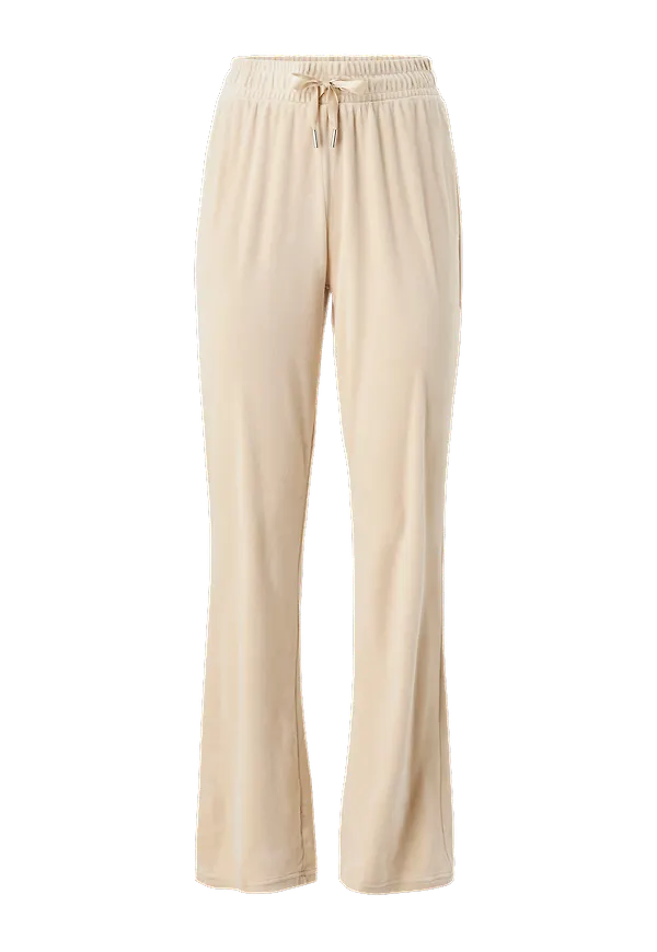 Only - Velourbyxor onlLaya Sweet Flared Velvet Pant - Beige