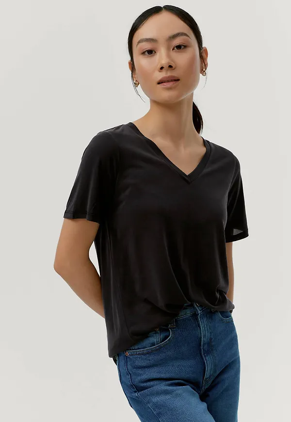 Soaked in Luxury - Topp slColumbine Oversize T-shirt SS - Svart