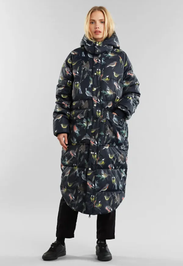 Puffer Jacket Haparanda Autumn Birds Black
