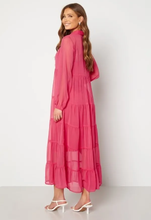 Happy Holly Elsie Maxi Dress  Cerise 48/50