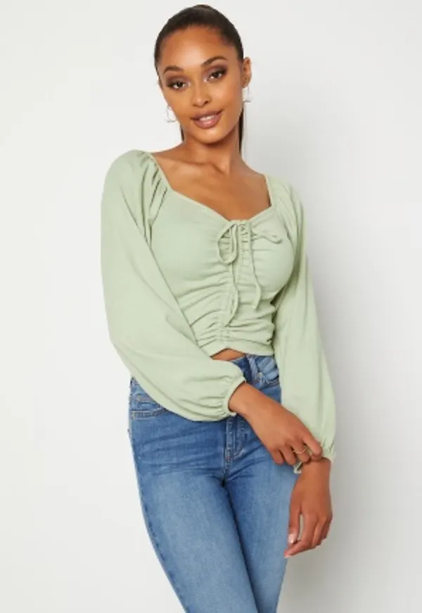 BUBBLEROOM Nadja soft blouse Dusty green L