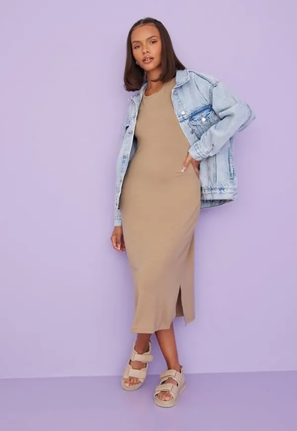 Pieces Pconika Ss Midi Dress Noos Midiklänningar Silver Mink