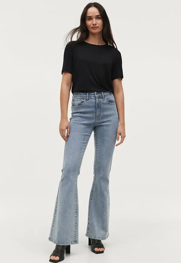 Ellos - Jeans Thea High Waist Flare - Blå