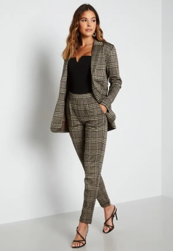 JDY Delicious Ancle Pant Cobblestone Checks XL/32