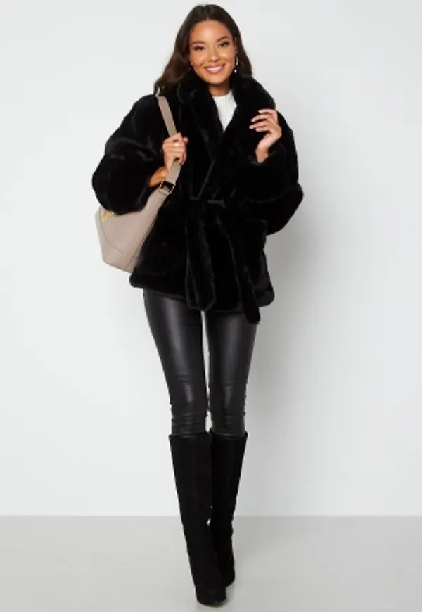 BUBBLEROOM Vadah Faux Fur Jacket Black 42