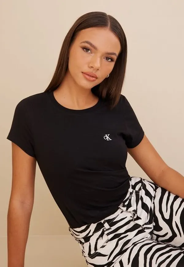 Calvin Klein Jeans Ck Embroidery Slim Tee N T-shirts Black