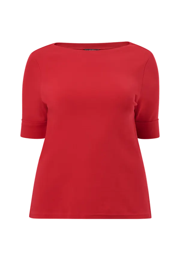 Lauren Ralph Lauren Curve - Topp Elb Slv Bt Nk Top - Röd
