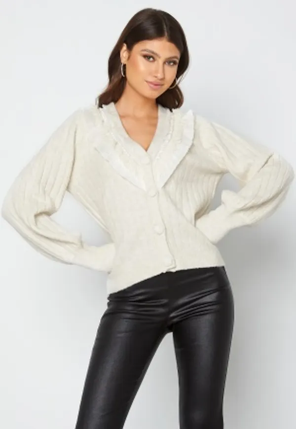 Object Collectors Item Danny L/S Knit Cardigan Cloud Dancer M