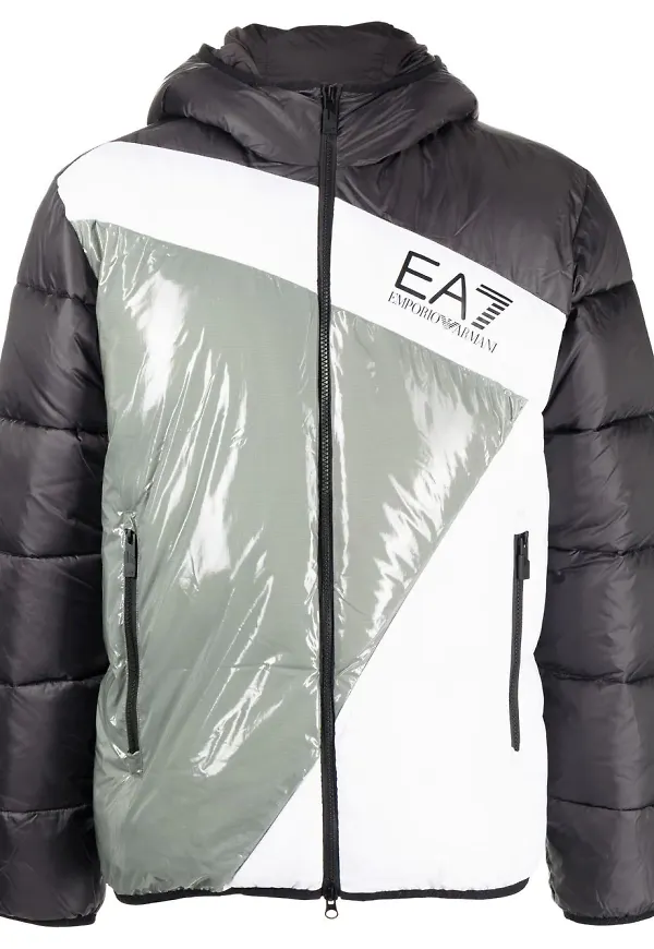 Ea7 Emporio Armani colour-block padded jacket - Svart