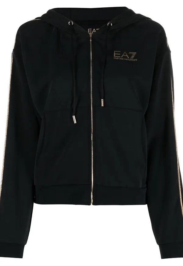 Ea7 Emporio Armani hoodie med logotyp - Svart