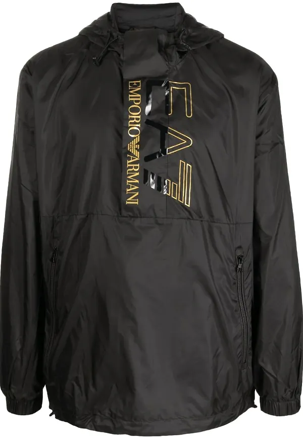 Ea7 Emporio Armani jacka med huva - Svart