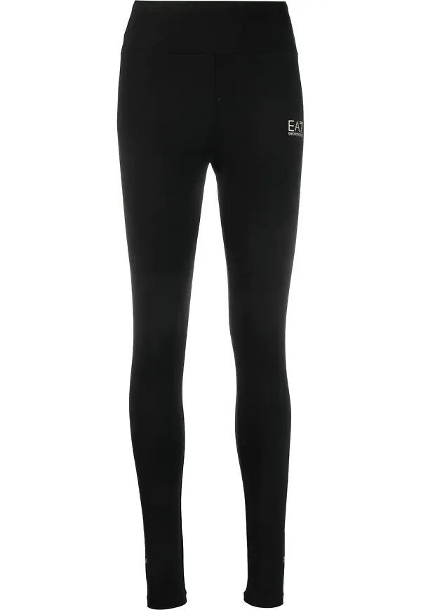 Ea7 Emporio Armani leggings med logotyp - Svart