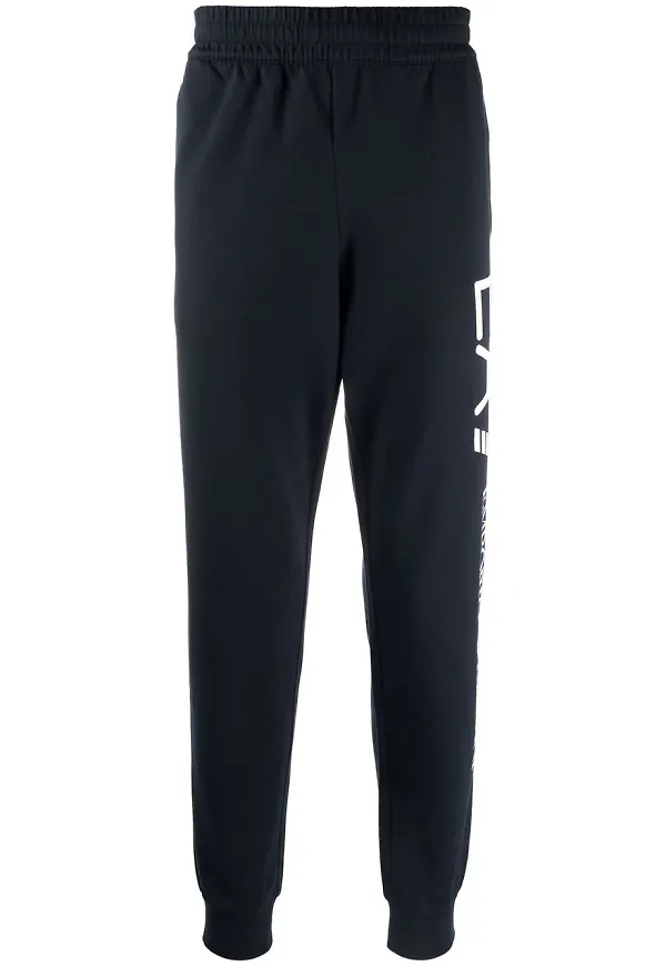 Ea7 Emporio Armani mjukisbyxor med logotyp - Blå