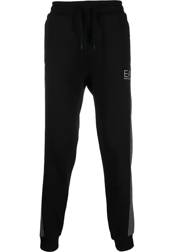 Ea7 Emporio Armani mjukisbyxor med logotyp - Svart