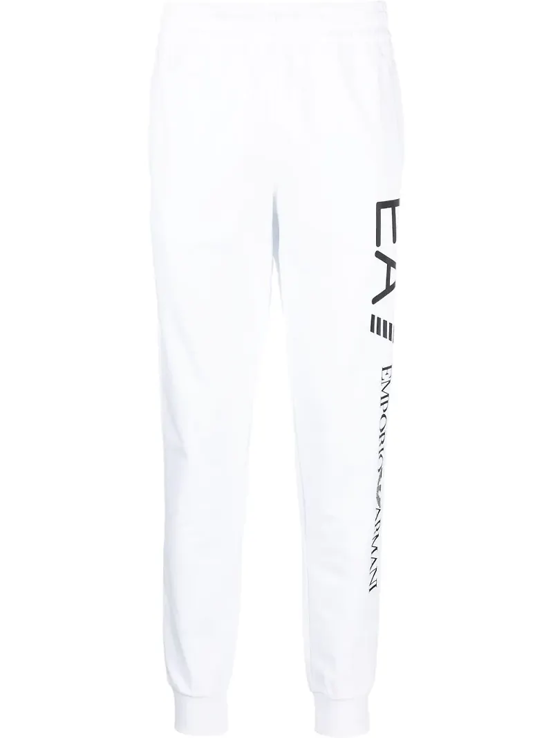 Ea7 Emporio Armani mjukisbyxor med logotyp - Vit
