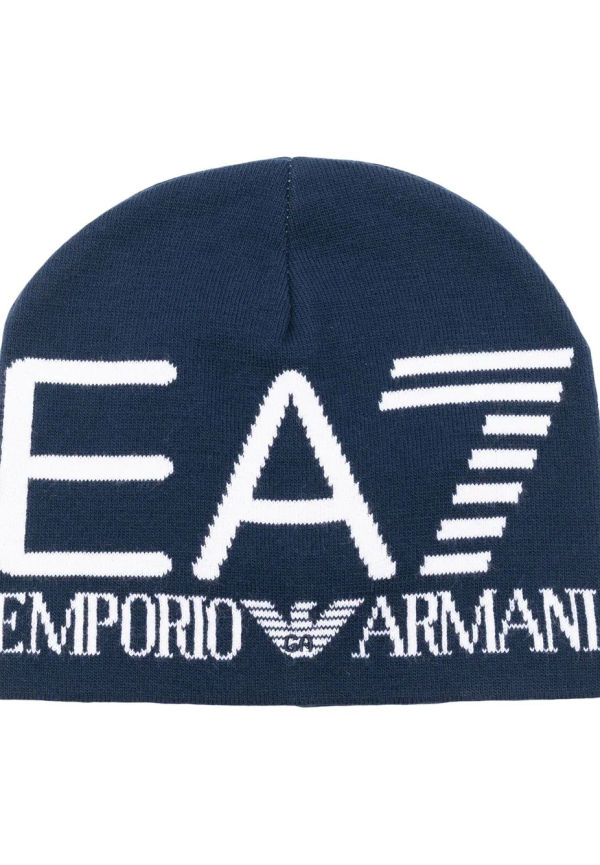 Ea7 Emporio Armani mössa med logotyp - Blå