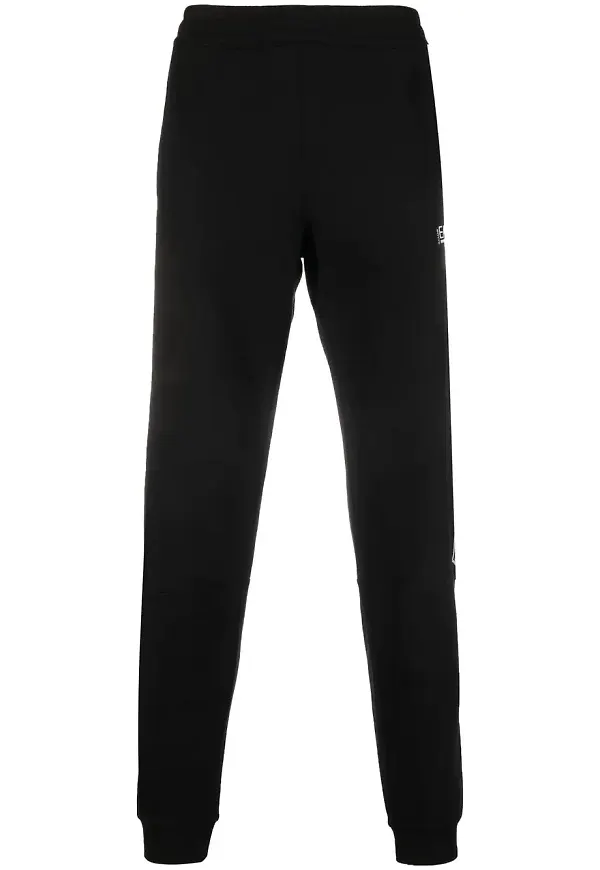 Ea7 Emporio Armani stripe-detailing cotton track pants - Svart