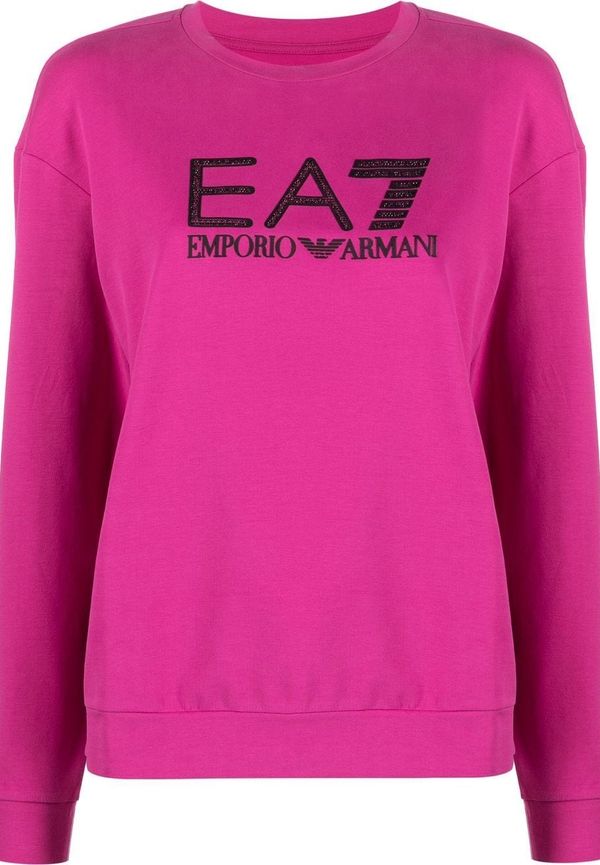Ea7 Emporio Armani sweatshirt med logotyp - Rosa