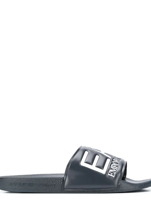 Ea7 Emporio Armani tofflor med präglad logotyp - Blå