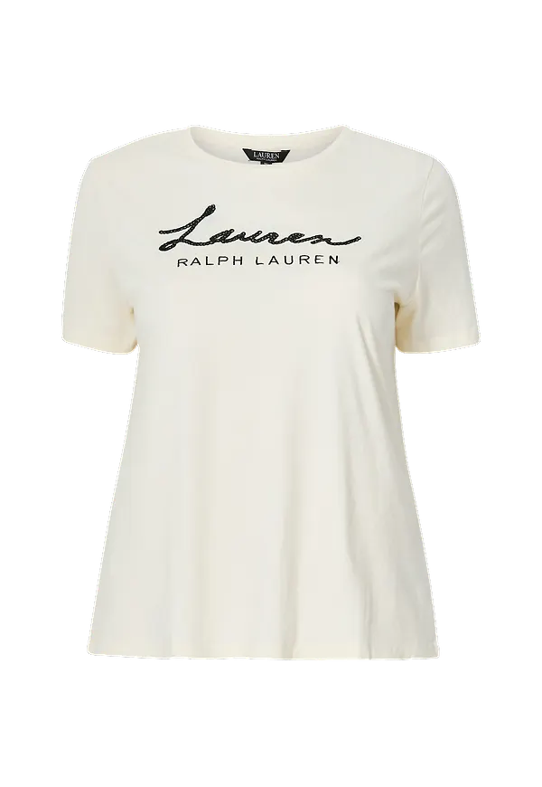 Lauren Ralph Lauren Curve - Topp Uptown Cotton Modal SSL - Natur