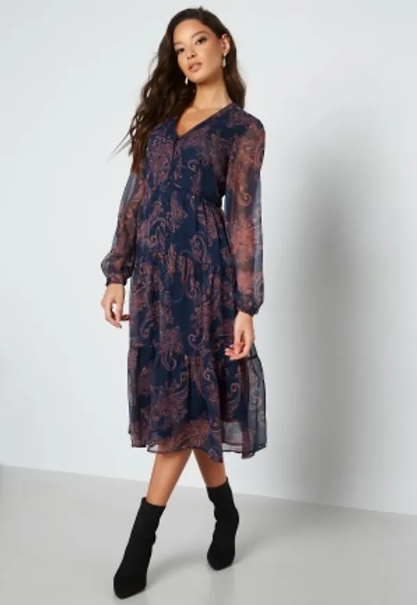 Bubbleroom Occasion Brissa Dress Dark blue / Paisley 52/54