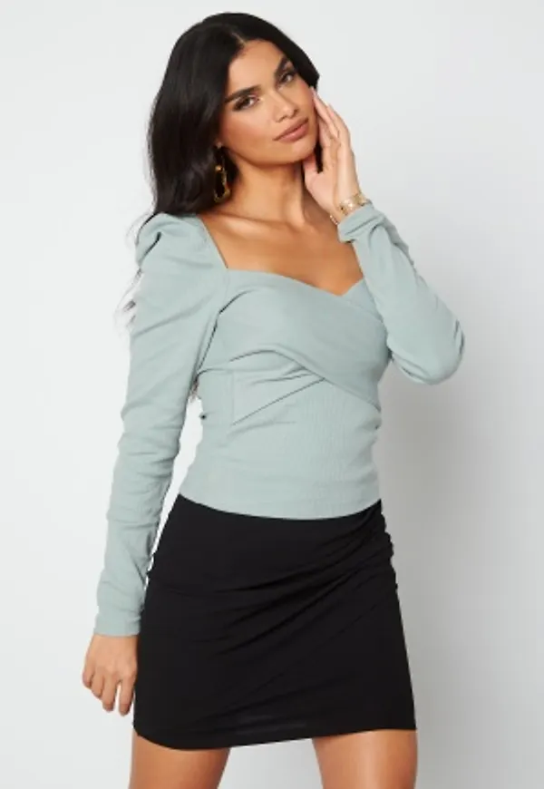 BUBBLEROOM Jazmine rib top Green L