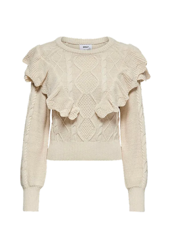 Only - Tröja onlLisani Life L/S Pullover Knt - Natur