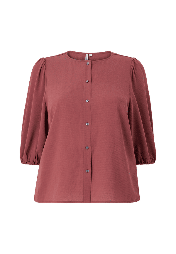 Only Carmakoma - Blus carLuxcille 3/4 Puff Shirt Solid - Röd