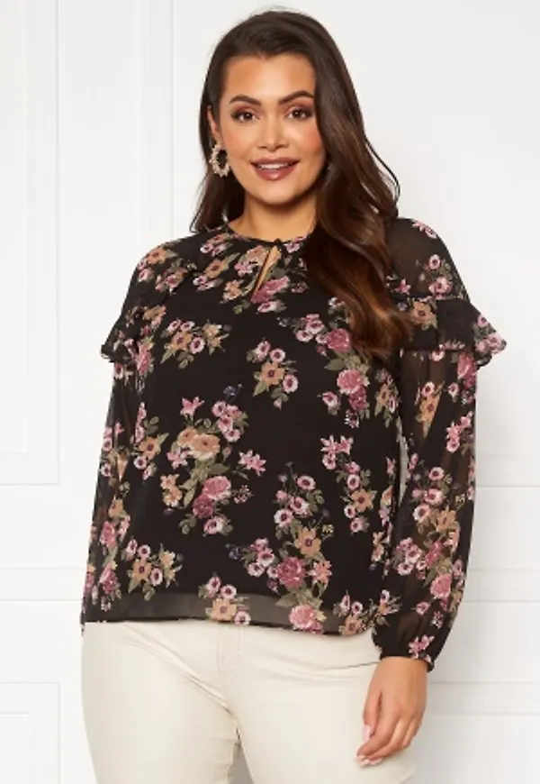 Happy Holly Becky blouse Black / Patterned 32/34