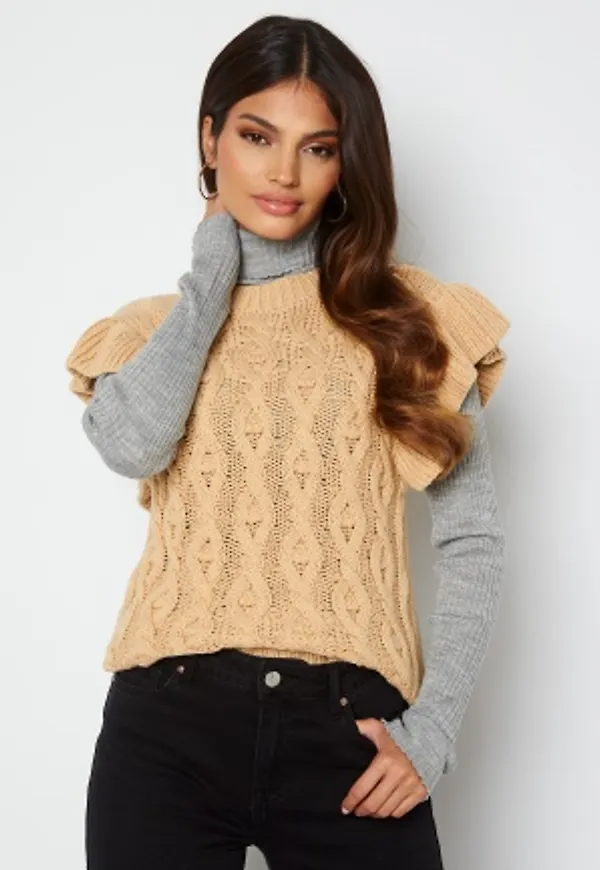 VILA Vivetta Knit Vest Humus M