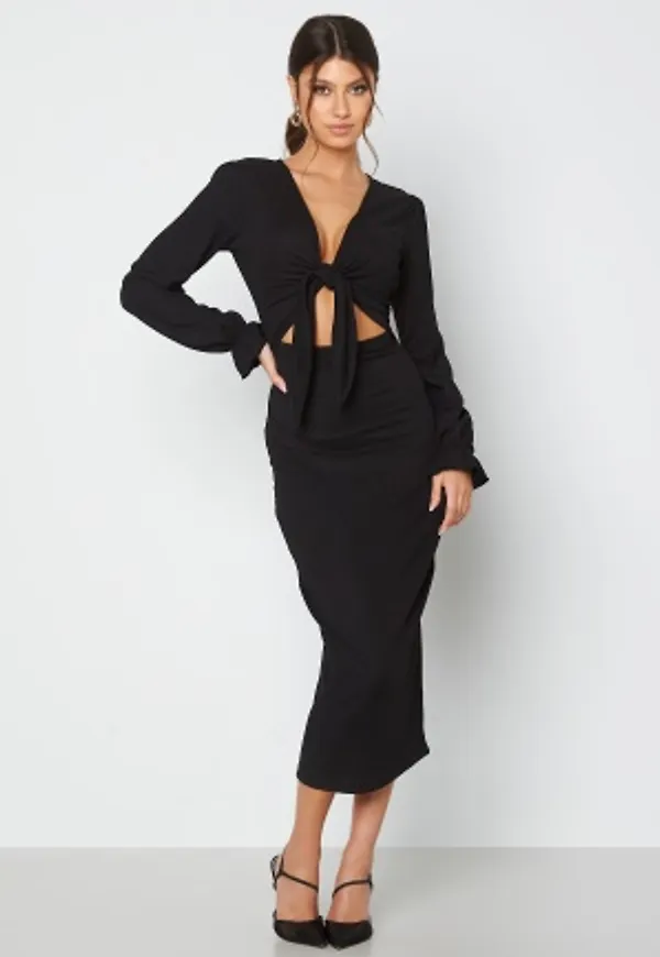 BUBBLEROOM Lillia front tie dress Black XL