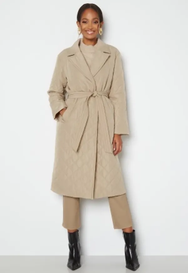 BUBBLEROOM Wendolyn Quilted Coat Beige 34