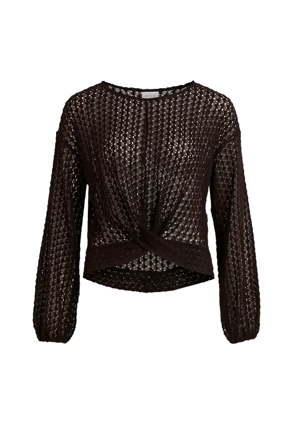 Vila - Topp viJulisa L/S Tie Top - Svart