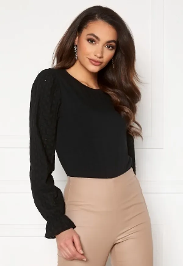 Pieces Lizzie LS Top Black XS