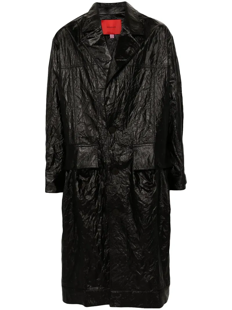Eckhaus Latta enkelknäppt trenchcoat - Svart