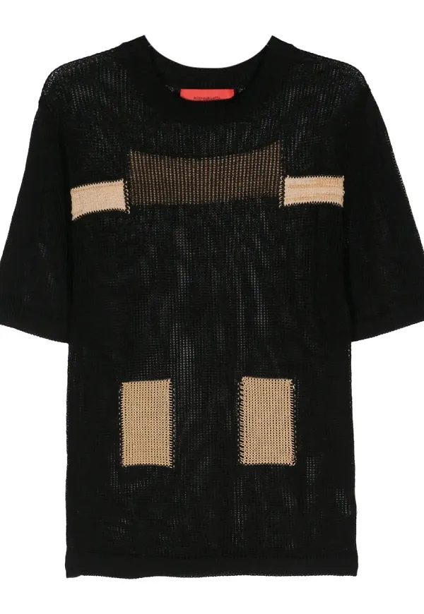 Eckhaus Latta glesstickad tröja med färg - Svart